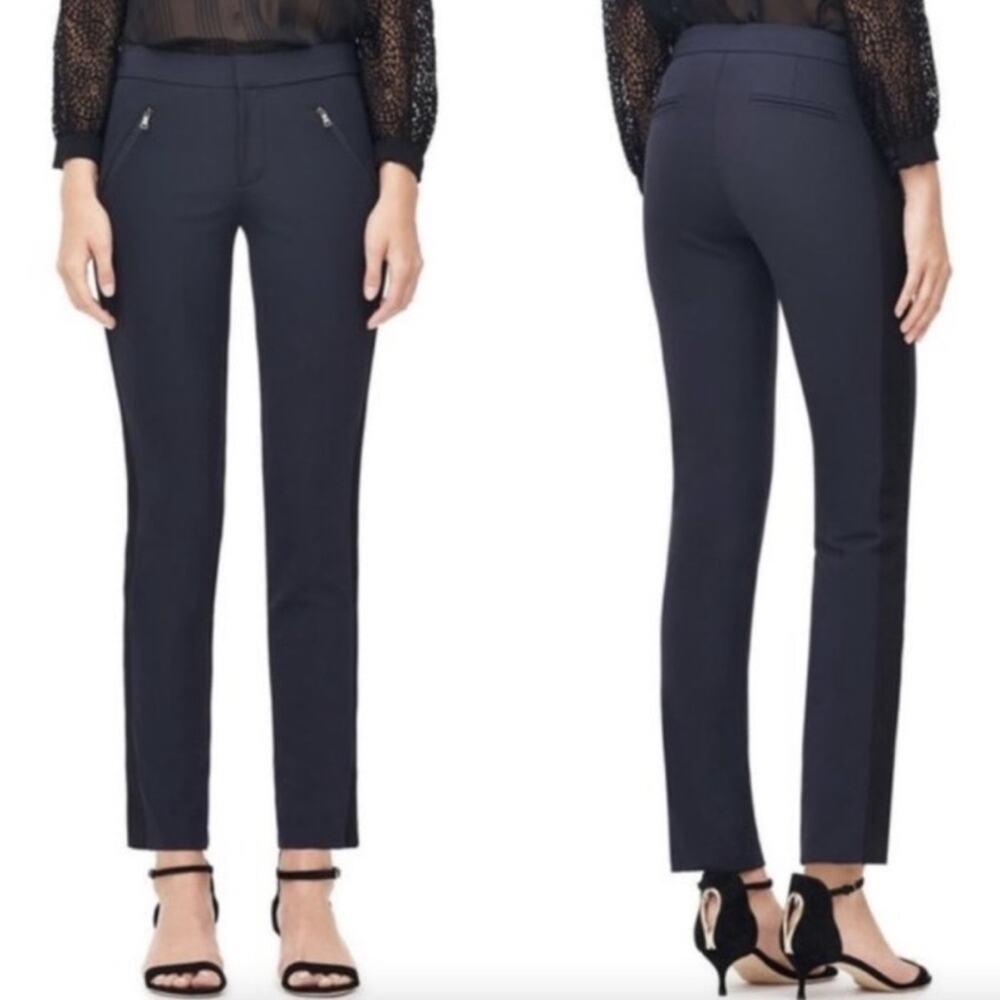 Rebecca Taylor Ava Techy Slim Side Stripe Tuxedo Pant Navy Size 8